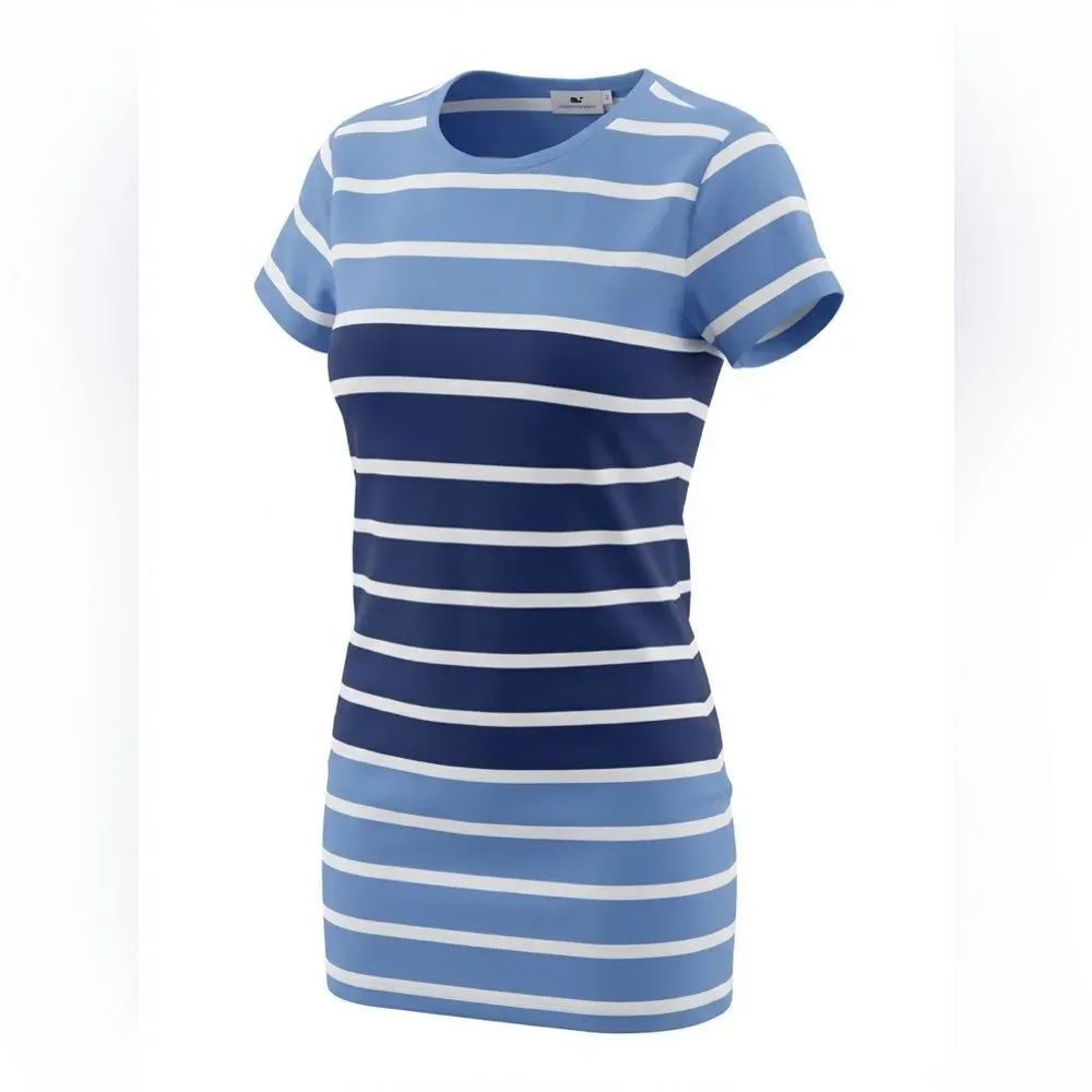 VINEYARD VINES WOMENS TUNIC SIZE S BLUE AND LIGHT BLUE HORIZONTAL STRIPES